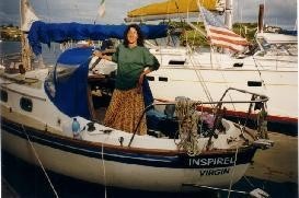 <b>Donna in her boat</b> © Jane Pares